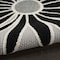 Homeroots 5' Black And White Round Floral Indoor Outdoor Area Rug 545010 - alternate 2