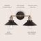 Jonathan Y July 17.5 in. 2-Light Industrial Farmhouse Metal Vanity Light, Oil Rubbed Bronze/Brass Gold JYL7427C - alternate 3