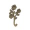 Homeroots 4" Antiqued Gold Cast Iron Flower Wall Hook 612074 - alternate 4