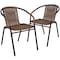 Flash Furniture Lila  Medium Brown Rattan Indoor-Outdoor Restaurant Stack Chair, PK2 2-TLH-037-DK-BN-GG - alternate 1