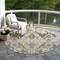 Homeroots 8' Ivory Green And Brown Round Floral Washable Indoor Outdoor Area Rug 605285 - alternate 3
