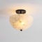 Jonathan Y Celine 11.88" 2-Light Modern Contemporary Alabaster/Iron Inverted Dome LED Semi Flush Mount, White Ma JYL1205B - alternate 4