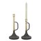 Homeroots Set of Two Black And Gold Distressed Metal Tabletop Taper Candlesticks, 2PK 634828 - alternate 1