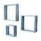 Homeroots Set Of 3 Square Robins Egg Blue Reclaimed Wood Open Box Shelve, 3PK 380351 - alternate 1