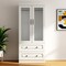 Homeroots 71" White Wood Two Door Two Drawer Combo Dresser 617971 - alternate 6