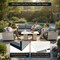 Leisuremod Arvin 4-Pc Aluminum Patio Set, Sintered Stone Table, Rust-Resistant, 4PK AOCS48-83-33BL - alternate 3
