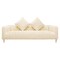 Homeroots 90" Ivory Velvet Sofa And Toss Pillows With Gold Legs 489538 - alternate 1