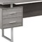Homeroots 71" Taupe and Silver L Shape Computer Desk With Three Drawers 333469 - alternate 3