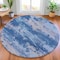 Homeroots 8' Navy Blue And Ivory Round Abstract Washable Indoor Outdoor Area Rug 630929 - alternate 3