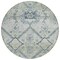 Homeroots 8' Artichoke Green Denim Blue And Silver Round Floral Washable Indoor Outdoor Area Rug 588854 - alternate 3