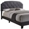 Homeroots Gray Wood And Tufted Linen Queen Bed Frame with Nailhead Trim 286159 - alternate 2