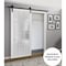 Sartodoors Sturdy Barn Door 12 lites Frosted Glass, Felicia 3312 White Silk, 6.6FT Rail Hangers Heavy Hardwar FELICIA3312BD-B-WS-28 - alternate 2