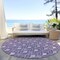 Homeroots 8' Purple And Ivory Round Geometric Washable Indoor Outdoor Area Rug 596059 - alternate 2