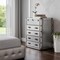 Homeroots 42" Silver Aluminum Four Drawer Dresser 489196 - alternate 2