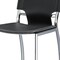 Homeroots Set of Two 25" Black and Silver Faux Leather and Metal Low Back Counter Height Bar Chairs, 2PK 555051 - alternate 2