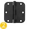 Global Door Controls 3.5in. x 3.5in. Matte Black Spring Full Mortise 5/8 in. Radius Door Hinge with Fixed Pin - Pack of 2 CPS3535-5/8-US19-M - alternate 1