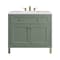 James Martin Vanities Chicago 36 in. Single Vanity, Smokey Celadon, w/ 3 CM White Zeus Silestone Top 503-V36-SC-3WZ - alternate 1