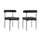 Homeroots Set of Two Black Upholstered Polyester Open Back Dining Side Chairs 569407 - alternate 3