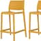 Homeroots Set of Four 26" Yellow Heavy Duty Plastic Low Back Outdoor Counter Height Bar Chairs 565372 - alternate 2