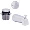 Westbrass 5-1/4in Front Diverter Tub Spout with Tip-Toe Drain and 2-Hole Overflow Trim, Polished Chrome CO531-26 - alternate 1