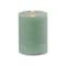 Homeroots Set of Two Green Flameless Pillar Candles, 2PK 633853 - alternate 1