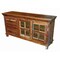 Homeroots 60in Wood Brown Solid Wood Cabinet Enclosed Storage Distressed TV Stand 489548 - alternate 2