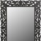 Homeroots 47" Black  Floral Carved Solid Wood Framed Accent Mirror 521567 - alternate 4