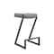 Armen Living Atlantis 30in Backless Bar Stool with Matte Black Iron and Vintage Gray Faux Leather LCAT30BLKVGRY - alternate 1