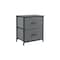 Homeroots Set Of Two 12" Gray And Black Fabric Metal And Wood Two Drawer Dresser, 2PK 635728 - alternate 2