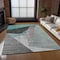 Homeroots 3' X 5' Teal Blue Aqua And Charcoal Abstract Washable Indoor Outdoor Area Rug 582890 - alternate 3