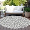 Homeroots 8' Gray And Charcoal Round Abstract Washable Indoor Outdoor Area Rug 602505 - alternate 4
