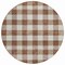 Homeroots 8' Brown And Beige Round Plaid Washable Indoor Outdoor Area Rug 595471 - alternate 5