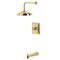 Kingston Brass Single-Handle Pressure Balanced Tub and Shower Faucet, Polished Brass KB6142AX - alternate 1