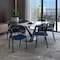 Leisuremod Ervilla Dining Armchair in Black Steel Frame with Black Wicker Back and Navy Blue Seat ECBL-20BL-NBU - alternate 4