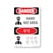 Signmission OSHA Danger Sign, Hard Hat Area Bilingual, 18in X 12in Aluminum, OS-DS-A-1218-VK-1292 OS-DS-A-1218-VK-1292 - alternate 1