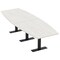 Skutchi Designs 12ft Conference Table With Power Unit | 12 Person Modular Boat Meeting Table | Harmony Series HAR-BOT-48X144-T.BK-WA7976-NA - alternate 1