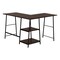 Homeroots 47" Espresso and Black Wood and Metal Corner Trestle Computer Desk 489992 - alternate 3