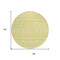 Homeroots 8' Yellow And Ivory Round Geometric Washable Indoor Outdoor Area Rug 613815 - alternate 2