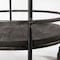 Homeroots Dark Gray Iron And Solid Wood Round Rolling Bar Cart 490202 - alternate 3