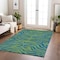 Homeroots 9' X 12' Green And Teal Blue Animal Print Washable Indoor Outdoor Area Rug 600676 - alternate 3