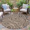 Homeroots 8' Beige And Charcoal Round Geometric Washable Indoor Outdoor Area Rug 631367 - alternate 2
