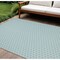 Homeroots 8' X 10' Aqua And Ivory Geometric Indoor Outdoor Area Rug 556305 - alternate 2