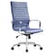 Leisuremod Harris High-Back Faux Leather Office Chair, Navy Blue HOT19BUL - alternate 1