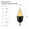 Euri Lighting LED Flame Bulb, 1W, 80 lm, 6W Eq., 1800K, E12, Black Base, UL ECA9.5-2120fcb - alternate 3