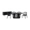 Homeroots Six Piece Black Oval Dining Set with Four Chairs and Sideboard 571711 - alternate 3