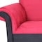Homeroots 98" Red Velvet Settee With Black Legs 530492 - alternate 2