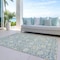 Homeroots 8' X 10' Sky Blue And Beige Floral Washable Indoor Outdoor Area Rug 603452 - alternate 3