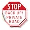 Signmission Stop Back Up! Private Road, 4 inch X 4 inch, Vinyl Decal, 2PK OC-D-2PACK-4-232 - alternate 1