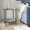 Homeroots 22" Black And Clear Glass And Steel Round End Table With Shelf 544216 - alternate 4