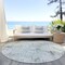Homeroots 8' Artichoke Green And Ivory Round Geometric Washable Indoor Outdoor Area Rug 588264 - alternate 5